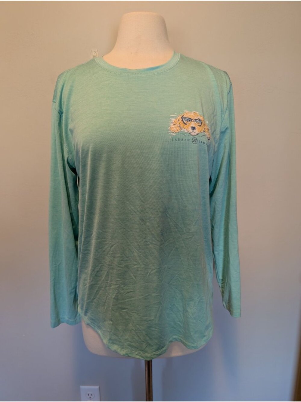 Lauren James Shades & Sand Graphic Long Sleeve Shirt M